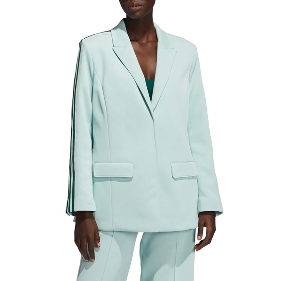 Adidas x Ivy Park Suit Jacket Blazer 3 Stripe Logo Green NWT - Picture 2 of 16